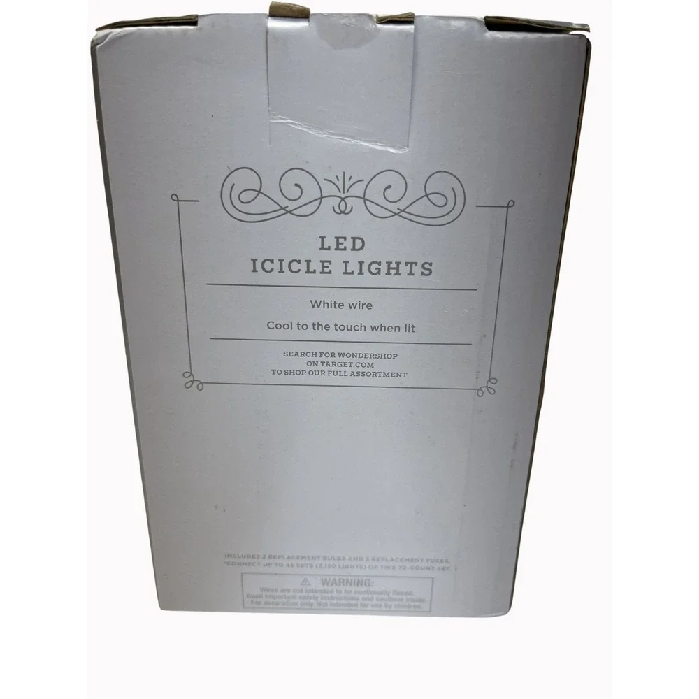 Wondershop LED Icicle Lights 70 Count Warm White 96